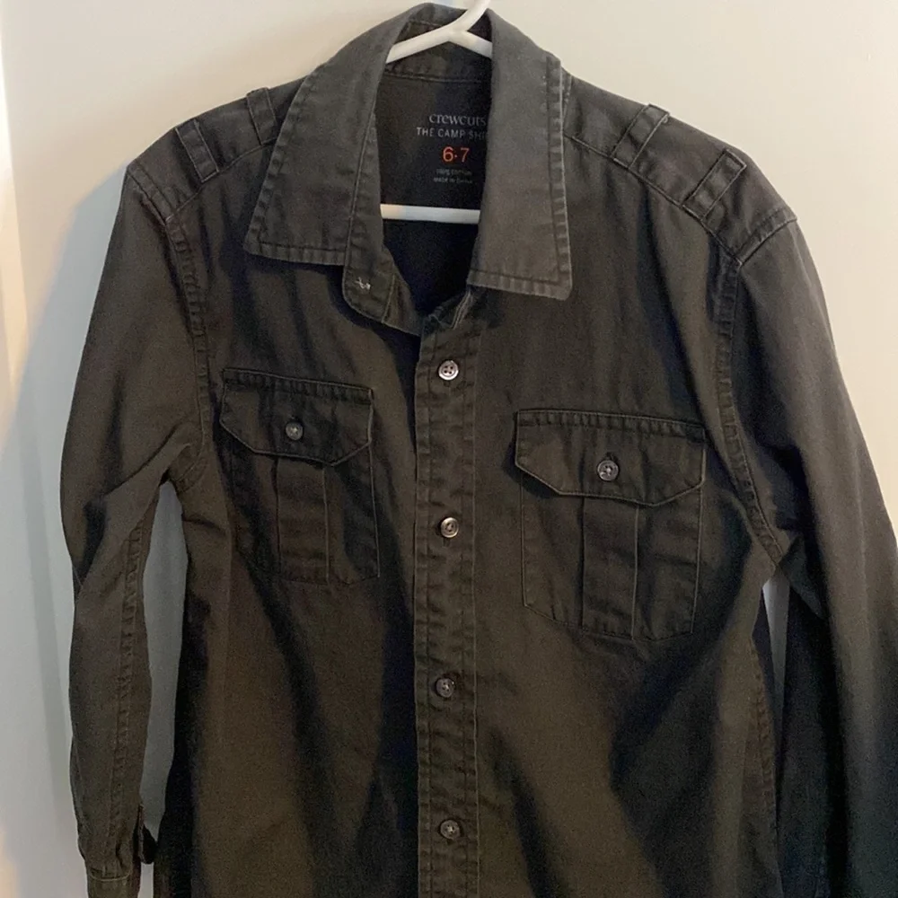Crewcuts Camp Shirt Gray Like New Size 6/7